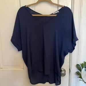 Navy blue off the shoulder blouse